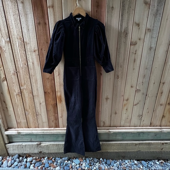 WeWoreWhat Corduroy Puff Sleeve Flare Jumpsuit, XS - Picture 11 of 11